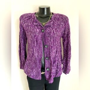 Women’s PURPLE Heather perfect LAYER CARDIGAN sweater size: MEDIUM EUC!